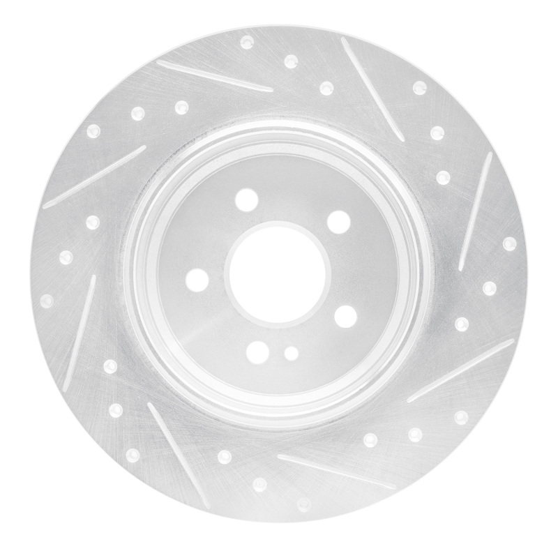 Mercedes-Benz ML430 Brake Rotor (1) - Rear Left - R1 Concepts - Drilled & Slotted - Silver - `00-`05
